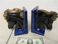 Pair Vintage Horse Head Bookends Book Ends