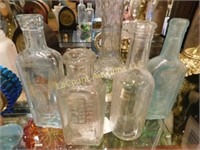 4 small vtg  apothacary bottles