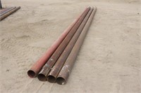 (4) Approx 28FT 6" x 6 5/8" OD Steel Pipe - Unused