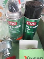 2 Cans graphite lube, oil can, batery kill switch