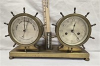 Waterbury Bulkhead Ships Barometer Clock