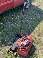 Lot with portable air tank, floor jack 3 ton