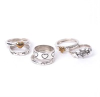 Jewelry Lot of 6 “Love” Sterling Silver Rings