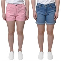 2-Pk Levi's Girl's 7 Short, Blue and Pink 7