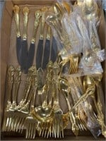 Royal garden gold plated flatware