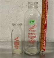 Vintage "Hewitt's" milk bottles