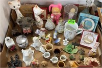 Cats, dog, frog, geese, mini mugs & misc.