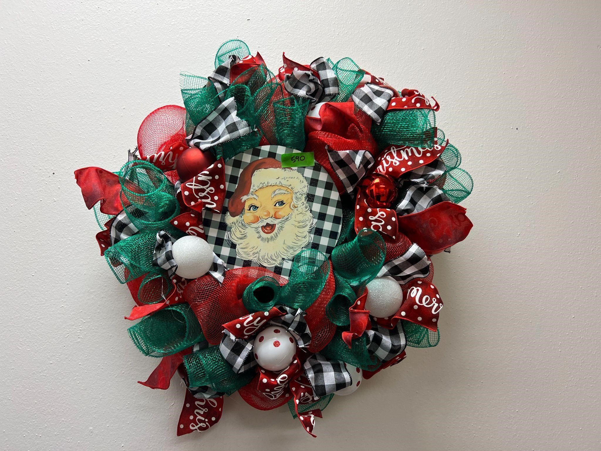 Santa Claus Deco Mesh Wreath