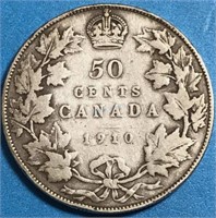 1910 50 Cents Silver Canada
