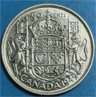 1949 50 Cents Silver Canada