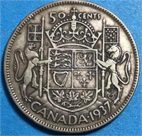 1937 50 Cents Silver Canada