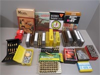 Assorted ammunition, reloading manuals, primed