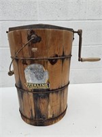 Vintage Wooden Sterling Ice Cream Bucket  Machine