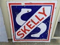 48" Sq. Skelly Small Double-Sided Porcelain Sign