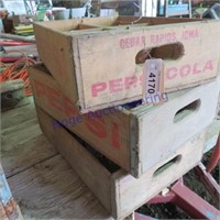 3 WOOD PEPSI CRATES