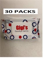 30 PACKS OF 50 PIECES GIGIS DISINFECTING WIPES