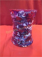 Hand Stained Vase Approx. 6 1/4" x 8 1/4" tall