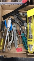 FLAT OF ASST. TOOLS, PLIARS, ETC