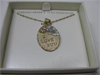 Sterling Silver & 18KT Gold Plate Pendant Necklace