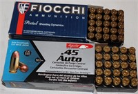 100 Rounds Fiocchi & Aguila .45 Auto Ammo