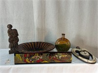5pc Decor Vase, Bowl, Shepard, Mask, Temple