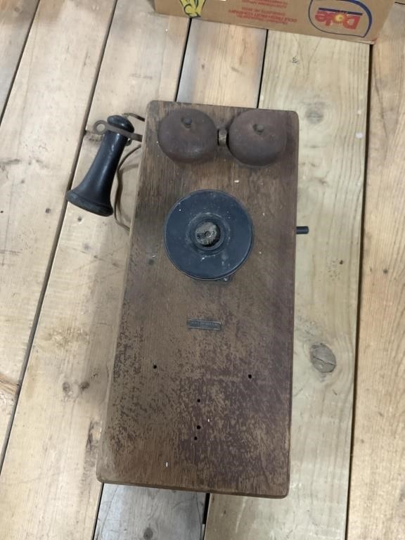 Antique Oak Wall Telephone PU ONLY