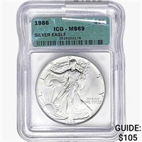 1986 Silver Eagle ICG MS69