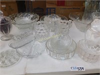 Cut Glass Serving Lot Large- Vases, Bowls