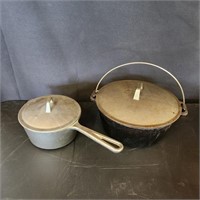 Cast Iron pots, lidded