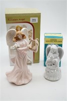 Porcelain Angel Musical & Angel Votive Holder