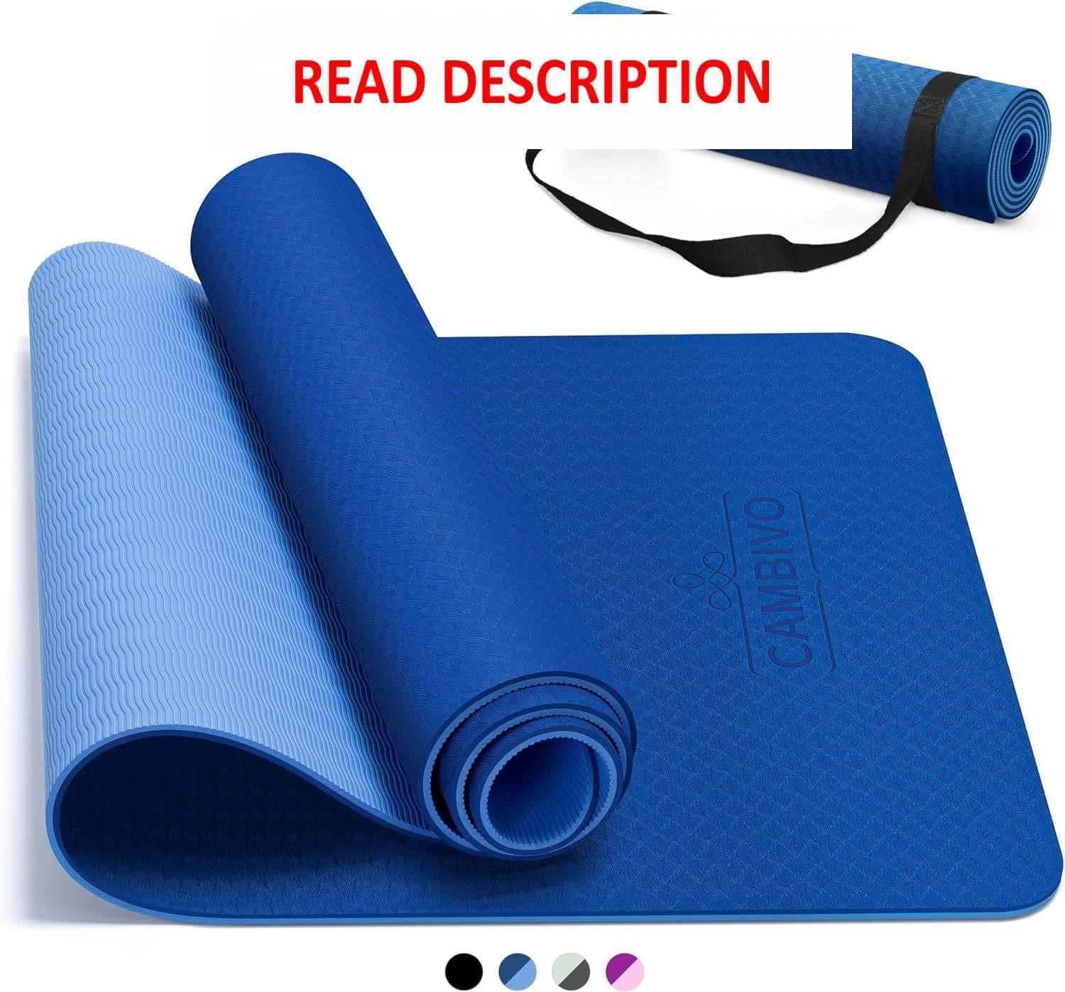 CAMBIVO Yoga Mat  72*24*0.24 Inch  Blue**