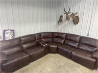 Scratch and dent leather reclining sectional