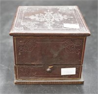Vintage leather covered medicine box