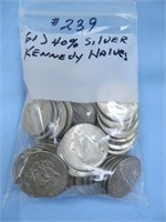 (61) 40% Silver Kennedy Halves
