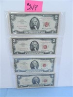 (5) 1963 Ser. $2 U.S. Note - Red Seal
