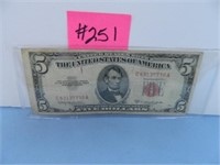 1953 Ser. $5 U.S. Note Red Seal