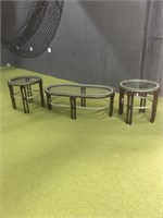 Glass 3 pc end tables