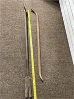 (2) Large Crowbars 1 With a Hook