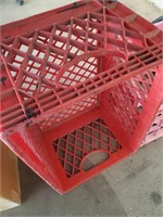 Red Plastic Milk Crate