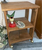 Vintage TV/Microwave Rolling Stand (Contents