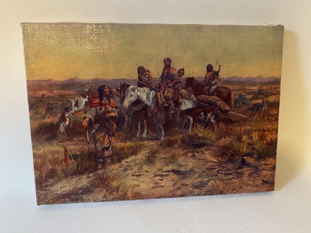 CM Russell "Heading the right way" Painting signed