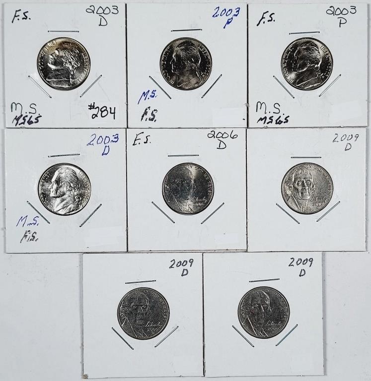 8  Jefferson Nickels  2003-P-2009-D  MS