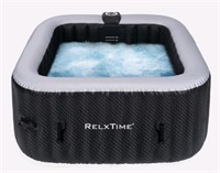 Relxtime 4 Person Square Inflatable Hot Tub Spa, B