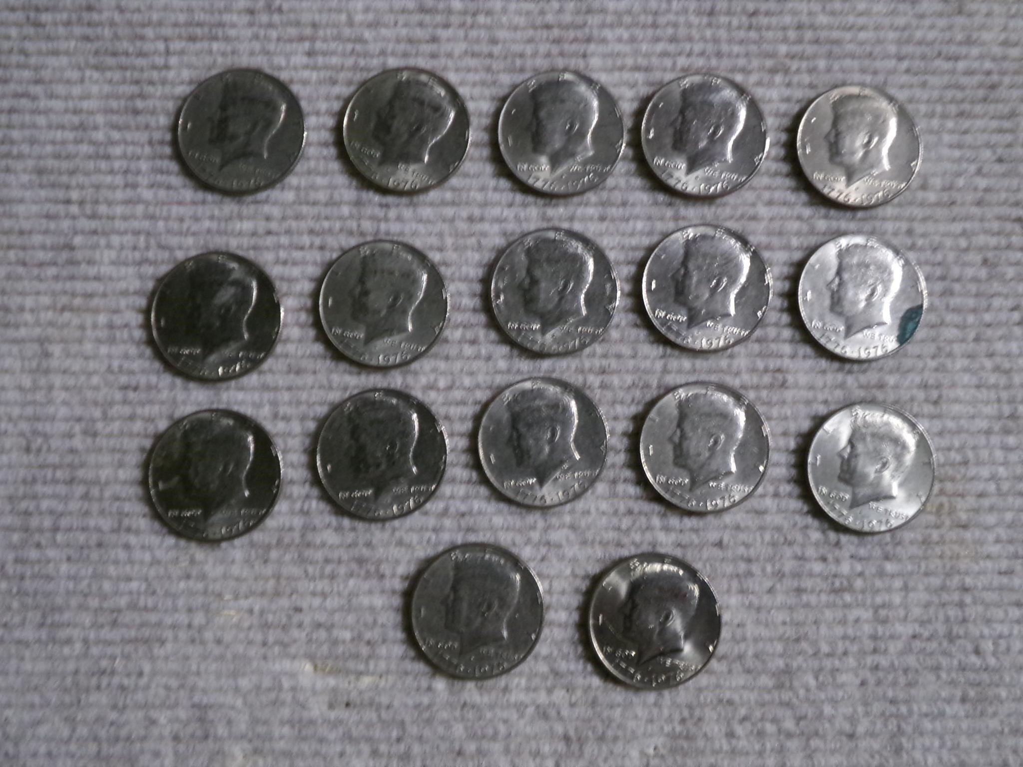 17 Bicentennial Kennedy half dollars