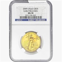 2009 $25 1/2oz Gold Eagle NGC MS70