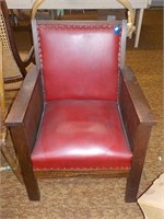 Mission style oak arm chair