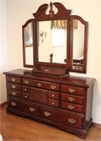 Vintage Cherry Wood 8 Drawer Dresser