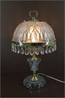 Vtg 20th Century Michelotti Crystal Boudoir Lamp