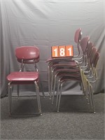 Lot Of 7 Kids Small Metal School Chairs