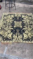 2 SIDED ORIENTAL THROW OR RUG 56x46 IN